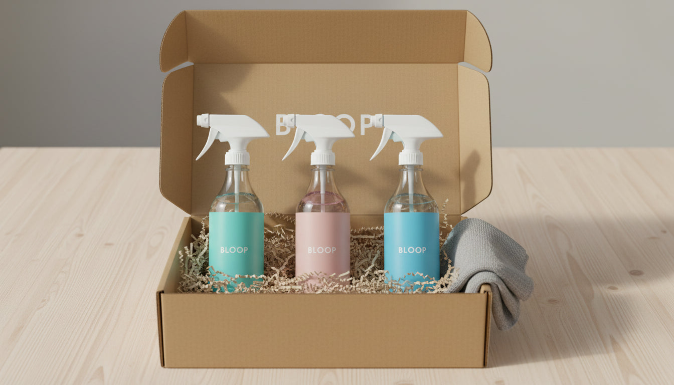 BLOOP ערכת ניסיון - 3 בקבוקים + 9 טבליות ניקוי